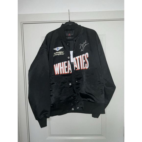 Nike JORDAN LIGHT MVP Men's JACKET 'WHEATIES' DV7578-010 BLACK sz Large - Picture 10 of 11